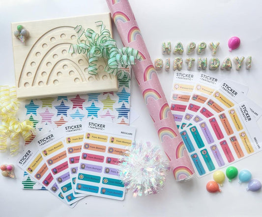 How this mom uses name stickers to help her daughter label birthday gifts